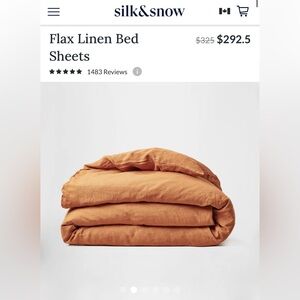 $330.53 Silk&Snow Flax Linen Duvet Cover, Copper, Queen